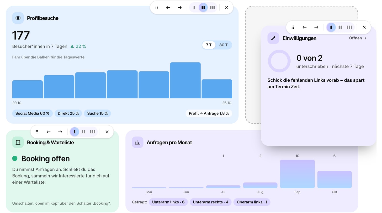 Im Anordnen-Modus: Ein Widget wird gezogen, der gestrichelte Rahmen zeigt seinen neuen Platz